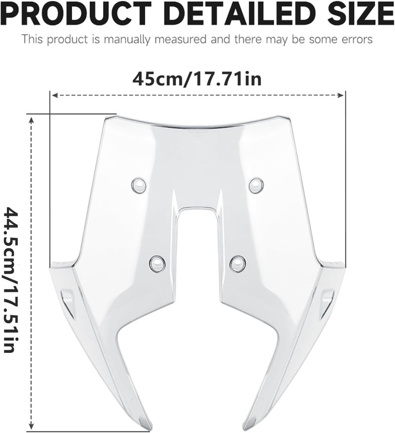 FWXEOZ Motorcycle Windshield Deflectors for 790ADV 890 ADV Adventure 2023-2025, Front Acrylic Air Deflector Windscreen Visor Accessories for 790 890 ADV R Rally (Transparent) - Image 3